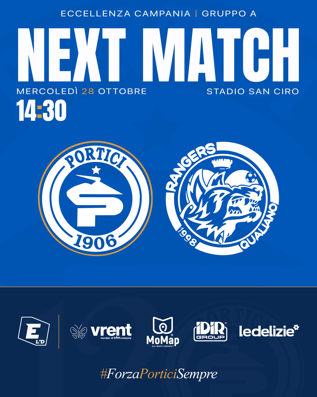 Portici - Rangers Qualiano | info tagliandi e partita